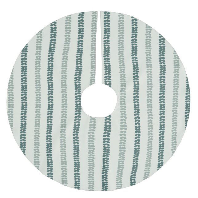 Modern minimalist eucalyptus design brushed polyester tree skirt (Front)