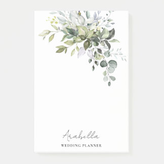 Modern Minimalist Eucalyptus Wedding Planner Post-it Notes