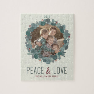 Modern minimalist eucalyptus wreath photo design jigsaw puzzle