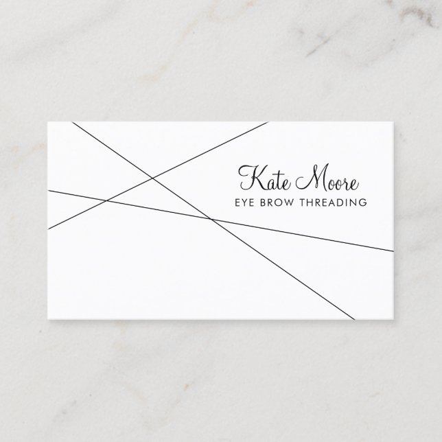 Modern Minimalist Eye Brow Threading Service Busin Business Card (Front)