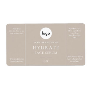 Modern Minimalist Face Serum Label