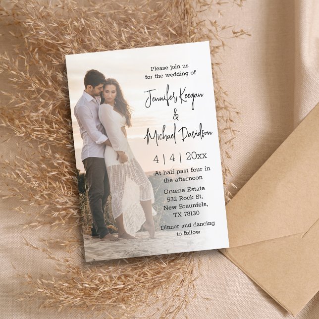 modern minimalist faded photo wedding  invitation (Creator Uploaded)