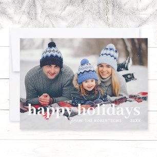Modern Minimalist Family 1 Photo Christmas Card