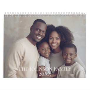 Modern Minimalist Family Photo Calendar