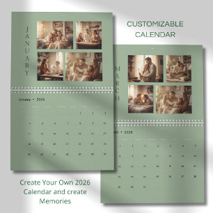Modern Minimalist Family Photo Calendar 2026