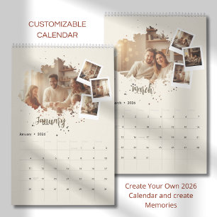 Modern Minimalist Family Photo Calendar 2026