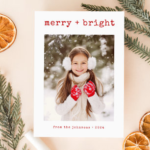Modern Minimalist Family Photo Christmas Card