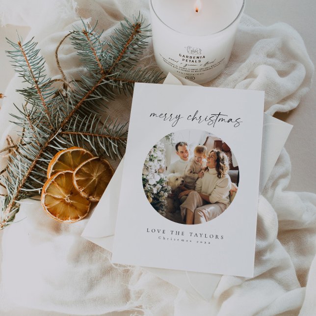 Modern Minimalist Family Photo Christmas Card (Creator Uploaded)