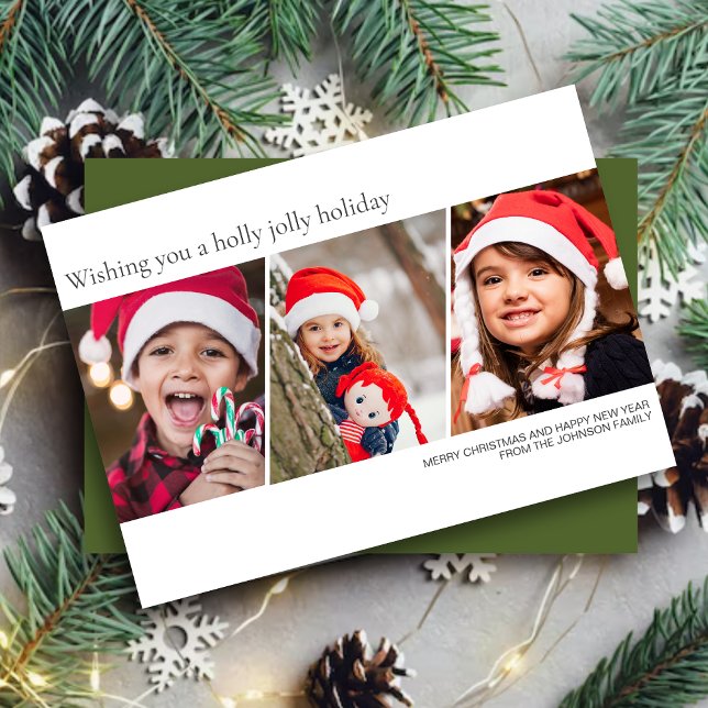 Modern Minimalist Family Photo Holiday Card (Creator Uploaded)