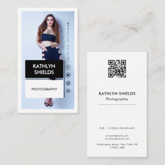Modern Minimalist fashion girl Photography Business Card