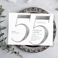 Modern minimalist faux silver 55th birthday