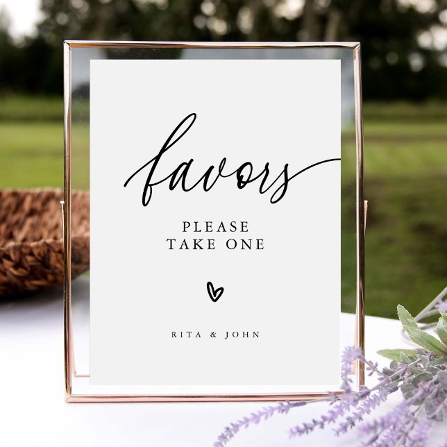 Modern Minimalist Favour Wedding Table Sign (Creator Uploaded)
