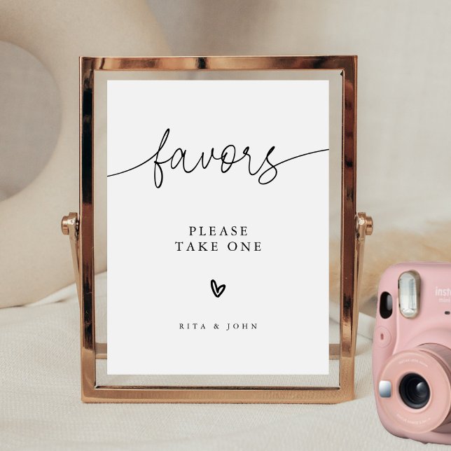 Modern Minimalist Favour Wedding Table Sign (Creator Uploaded)
