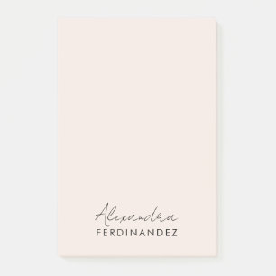 Modern Minimalist Feminine Monogram Blush Pink Post-it Notes