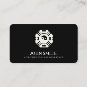 Modern Minimalist Feng Shui Lotus Mandala Business Card