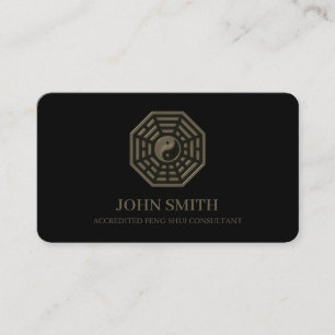 Modern Minimalist Feng Shui Lotus Mandala Business Card