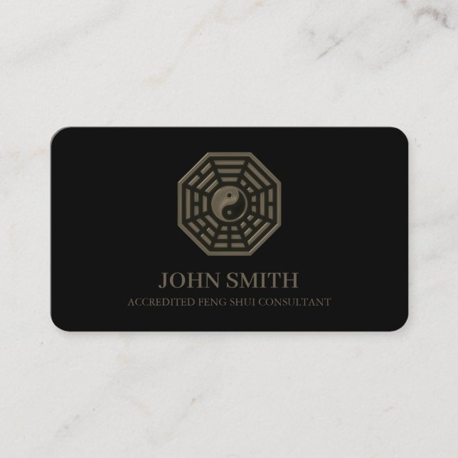 Modern Minimalist Feng Shui Lotus Mandala  Business Card (Front)