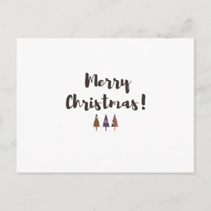 Modern Minimalist Festive Tress X-Max Greetings Holiday Postcard