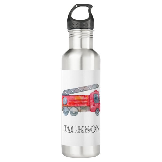 Modern Minimalist Fireman birthday Party 710 Ml Water Bottle (Front)