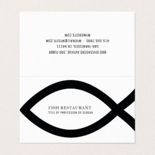 Modern Minimalist Fish Restaurant Logo Business Card