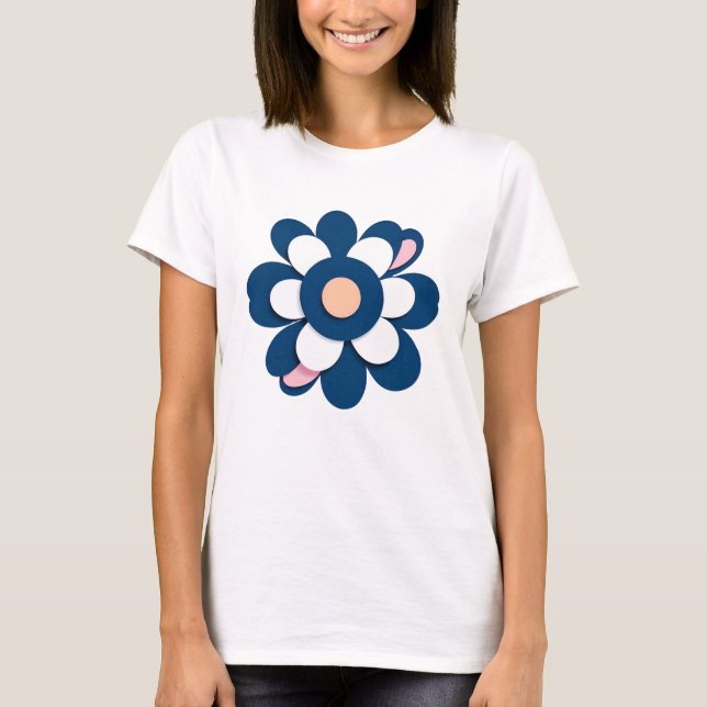 Modern Minimalist Floral Art T-Shirt (Front)