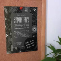 Modern Minimalist Floral Blue & Purple Pattern 