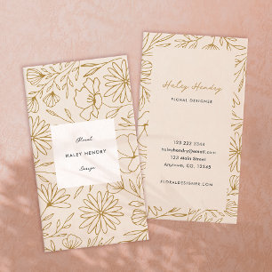 Modern Minimalist Floral Pattern Rose Gold Business Card