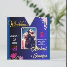 Modern Minimalist Floral Photo QR Code Wedding 