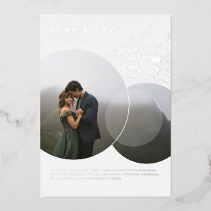Modern Minimalist Floral Wedding Photo