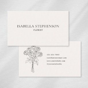 Modern Minimalist Florist Elegant Business Card