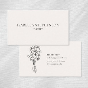 Modern Minimalist Florist Elegant Business Card