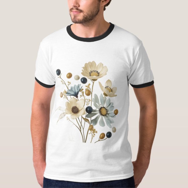 Modern minimalist Flower Design  T-Shirt (Front)
