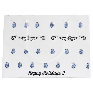 Modern minimalist flower print  large gift bag