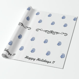 Modern minimalist flower print wrapping paper