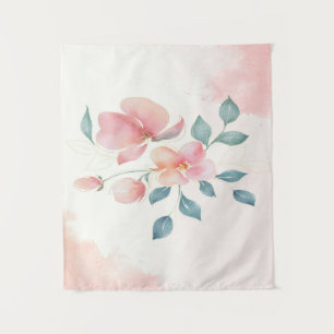 Modern Minimalist Flowers Tapestry