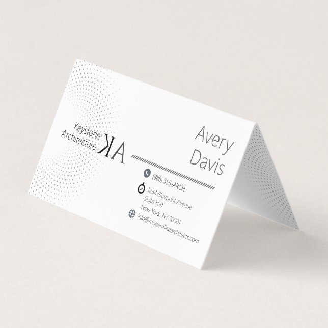 Modern Minimalist Folded Architect  Business Card (Front)