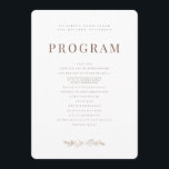 Modern   Minimalist Foliage Wedding Programme<br><div class="desc">Composed of simple and contrasting sized sans serif typography. All against a backdrop of white with a line drawing foliage. These elements are simple,  elegant,  and modern. This is designed by White Paper Birch Co. exclusive for Zazzle.

Available here:
http://www.zazzle.com/whitepaperbirch</div>