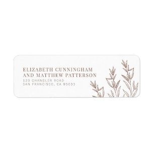 Modern + Minimalist Foliage Wedding Return Address