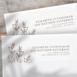 Modern + Minimalist Foliage Wedding Return Address