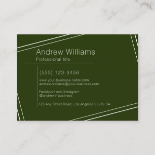Modern Minimalist Forest Green Professional Simple Business Card