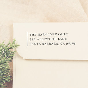 Modern Minimalist Formal Family Name & Address Self-inking Stamp
