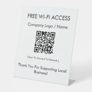 Modern Minimalist Free Wifi Access Business Pedestal Sign