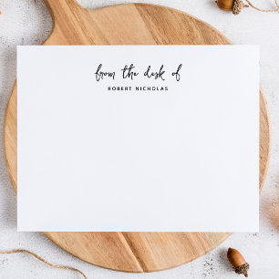 Modern Minimalist From The Desk Of Personalised Card