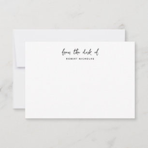 Modern Minimalist From The Desk Of Personalised Card
