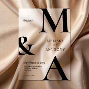 Modern Minimalist Frosted Wedding Acrylic Invitations