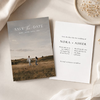 Modern Minimalist Full Bleed Photo Wedding Save The Date