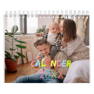 Modern Minimalist Fun Family Photo Calendar