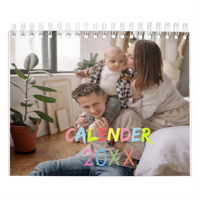 Modern Minimalist Fun Family Photo Calendar (Cover)