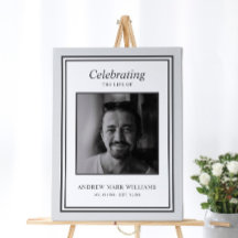 Modern Minimalist Funeral Welcome Sign