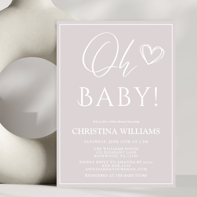 Modern Minimalist Gender Neutral Baby Shower Invitation (Creator Uploaded)